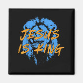 Aimant Jesus Is King Lion Of Judah Design Faith Tee (Devant)