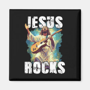 Aimant Jésus joue avec une guitare - Drôle de roche chrét