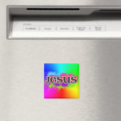 Aimant Jesus Neon Static (arc-en-ciel) (In Situ (Lave-vaisselle))