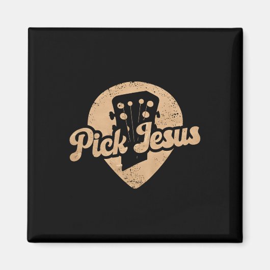 Aimant Jésus Plectre Musique Pasteur Joyeuses Pâques (Devant)