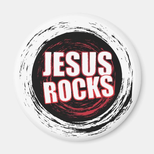 Aimant Jesus Rocks 5 Noirs (Devant)