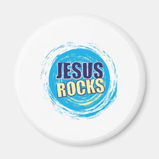 Aimant Jesus Rocks 7 bleu et jaune