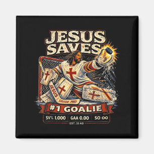 Aimant Jésus Sauve 1 Gardien Drôle De Hockey Sportif Chré