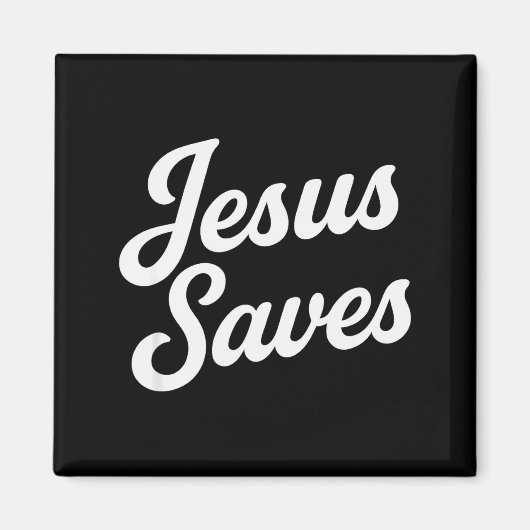 Aimant Jésus Sauve Écriture Vintage (Devant)