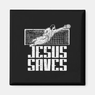 Aimant Jésus Sauve Foot Football Chrétien Gardien de but 