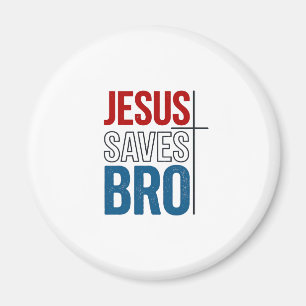 Aimant Jésus Sauve Frère Typographie Chrétienne T-Shirt C