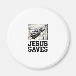 Aimant Jesus Sauve Gardien de Football T-Shirt Gravure Vi