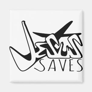 AIMANT JÉSUS SAUVE GRAFFITI