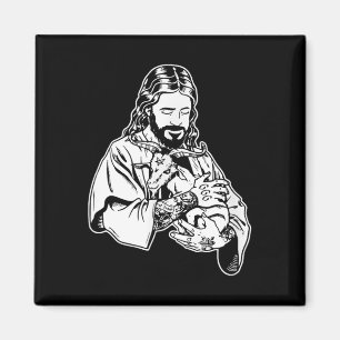 Aimant Jésus tenant la chèvre Baphomet Occult Satanique T