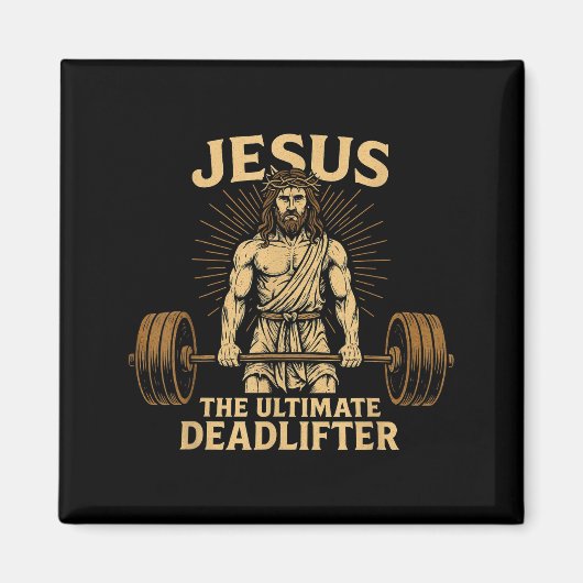 Aimant Jesus The Deadlifter Christian Fitness  (Devant)
