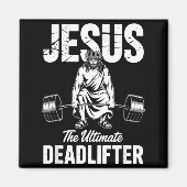 Aimant Jesus The Deadlifter Funny Christian Gym Pun (Devant)