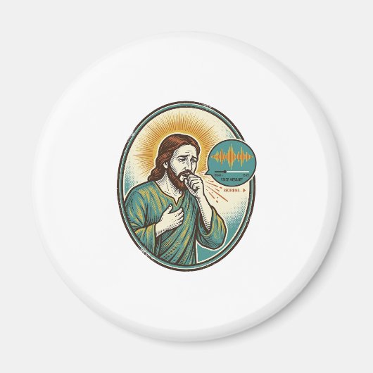 Aimant Jésus tousse au milieu d'un message audio vocal Te (Devant)
