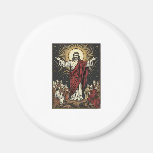Aimant Jésus vintage gloire radieuse gravure chrétienne D