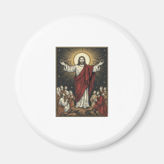 Aimant Jésus vintage gloire radieuse gravure chrétienne D