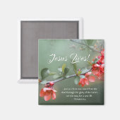 Aimant Jésus Vit Des Fleurs De Printemps Bible Verse Pâqu (Recto/Verso)