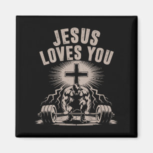 Aimant Jésus Vous Aime Amusant Entraînement chrétien Gym