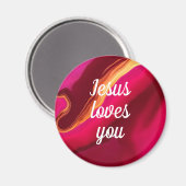 Aimant Jésus vous aime Personnaliser Citation moderne ros (Recto/Verso)