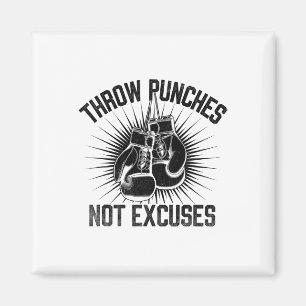 Aimant Jetez Des Punches Pas Excuser Boxer Sports Gym Ath
