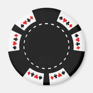 Aimant Jeton de poker noir et blanc