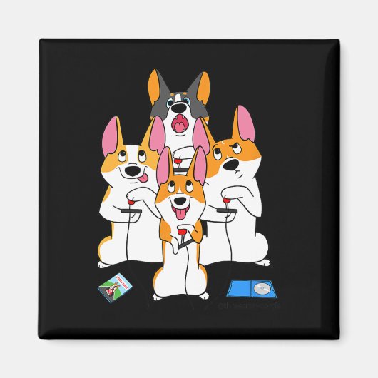 Aimant Jeu Corgi Vidéo Jeu Graphique Joueur Mème Jeu (Devant)