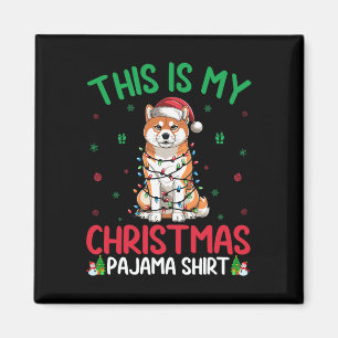 Aimant Jeu d'arbre de Noël moche Père Noël Akita Inu Chie