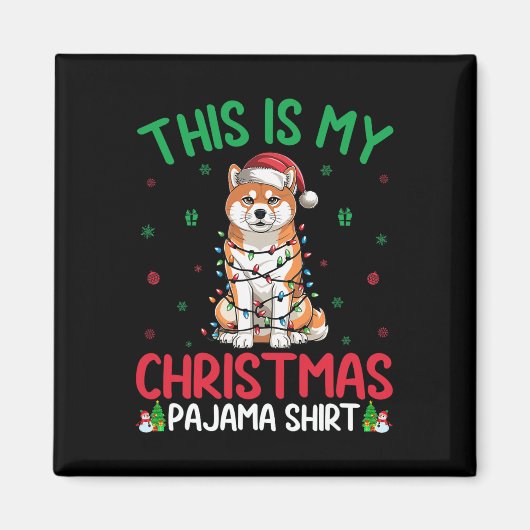 Aimant Jeu d'arbre de Noël moche Père Noël Akita Inu Chie (Devant)