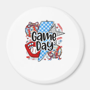 Aimant Jeu De Baseball Jour Rétro Tis Saison À damiers