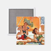 Aimant Jeu de cartes à la plage par Alex Ross (Recto/Verso)