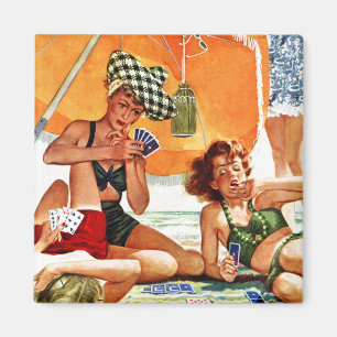 Aimant Jeu de cartes à la plage par Alex Ross
