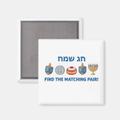 Aimant Jeu de correspondance "Chag Sameach" pour Hanukkah (Recto/Verso)