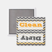 Aimant Jeu de cuisine Zig Zag Gris et Jaune Chevron Strip (Recto/Verso)