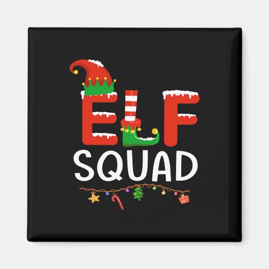 Aimant Jeu de Noël de famille des elfes (Devant)