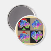 Aimant Jeu de Poker Amateurs de Graffiti ronde (Recto/Verso)