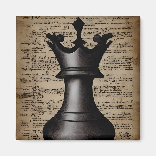 Aimant Jeu d'échecs vintage papier King (Devant)