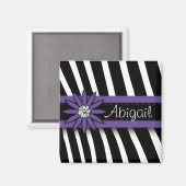 Aimant Jeu Floral Violet & Modèle Zèbre (Recto/Verso)