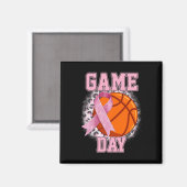 Aimant Jeu Jour du cancer du sein sensibilisation Basketb (Recto/Verso)