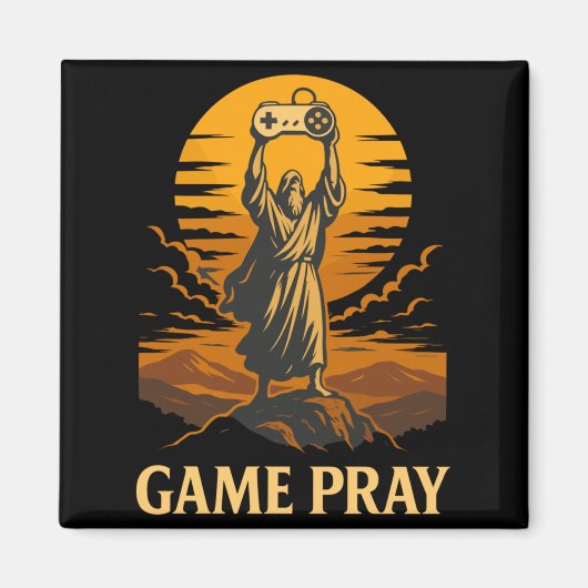 Aimant Jeu Prie Jésus Mème de jeu vidéo drôle rétro (Devant)