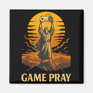 Aimant Jeu Prie Jésus Mème de jeu vidéo rétro drôle