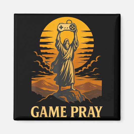 Aimant Jeu Prie Jésus Mème de jeu vidéo rétro drôle (Devant)