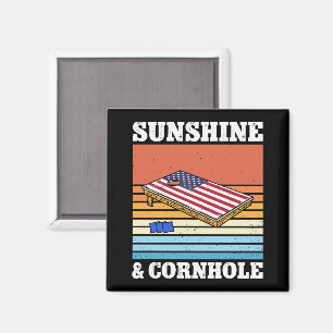 Aimant Jeu Sunshine Et Cornhole Hobby Retro Cadeau Drôle