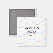 Aimant Jeu sur ajouter le nom du couple lieu de la fête d (Recto/Verso)