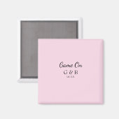 Aimant Jeu sur ajouter le nom du couple lieu de la fête d (Recto/Verso)