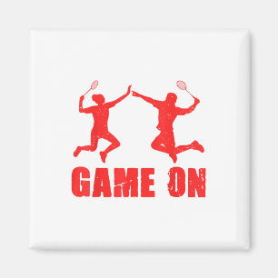 Aimant Jeu Sur Graphic Badminton Joueur Navette Sports Sm