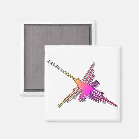 Aimant Jeu Vidéo 8 bits Retro Lignes Nazca Colibri (Recto/Verso)