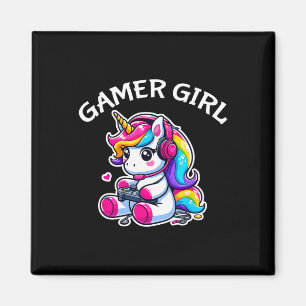 Aimant Jeu Vidéo Cute Jeu Unicorn Gamer Girl 1