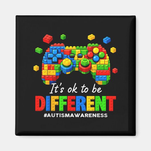 Aimant Jeu vidéo de sensibilisation à l'autisme Blocs de (Devant)