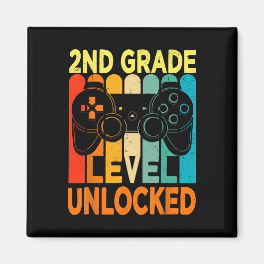 Aimant Jeu Vidéo Déverrouillé De 2E Année À L'École (Devant)