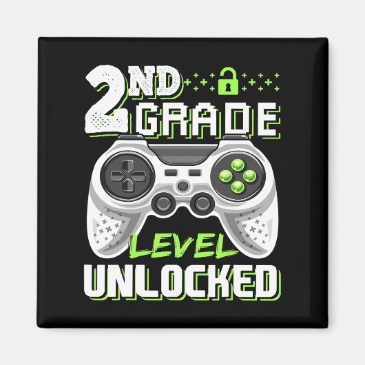 Aimant Jeu Vidéo Déverrouillé De 2E Année À L'École (Devant)