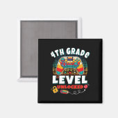 Aimant Jeu vidéo déverrouillé de 4e année Retour à l'écol (Recto/Verso)