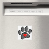 Aimant Jeu vidéo Retro 80s 8 bits Pixel Art Chien Paw (In Situ (Lave-vaisselle))